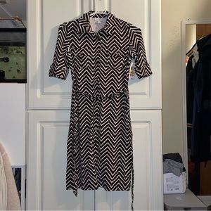 charter club striped/zig zagg dress